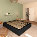 Baldiflex letto contenitore king size queen size senza testata in ecopelle Cloe nero da sinistra