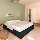 Baldiflex letto contenitore king size queen size senza testata in ecopelle Cloe nero da sinistra con materasso