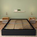 Baldiflex letto contenitore king size queen size senza testata in ecopelle Cloe nero frontale