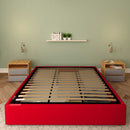 Baldiflex letto contenitore king size queen size senza testata in ecopelle Cloe rosso frontale