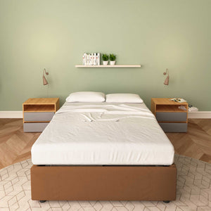 Baldiflex letto contenitore piazza e mezza senza testata in ecopelle Cloe caffè