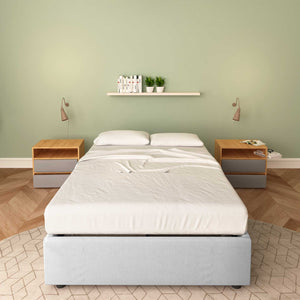 Baldiflex letto contenitore piazza e mezza senza testata in ecopelle Cloe grigio chiaro