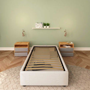 Baldiflex letto contenitore singolo senza testata in ecopelle Cloe bianco frontale