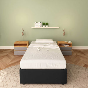 Baldiflex letto contenitore singolo senza testata in ecopelle Cloe black