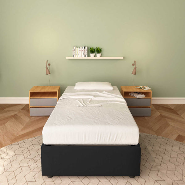 Baldiflex letto contenitore singolo senza testata in ecopelle Cloe black