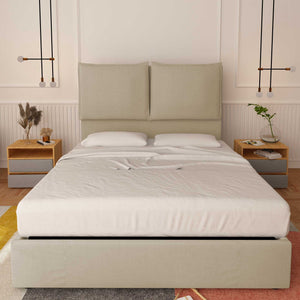 baldiflex letto king size queen size in ecopelle beige chiaro Diana XL