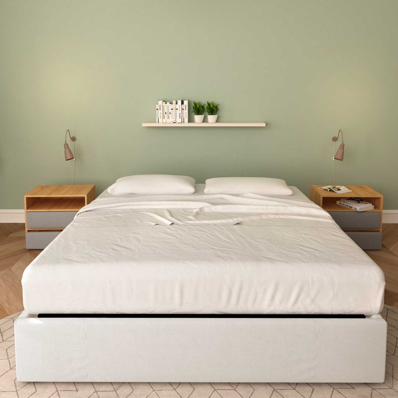 letto king size queen size in ecopelle bianco senza contenitore clara