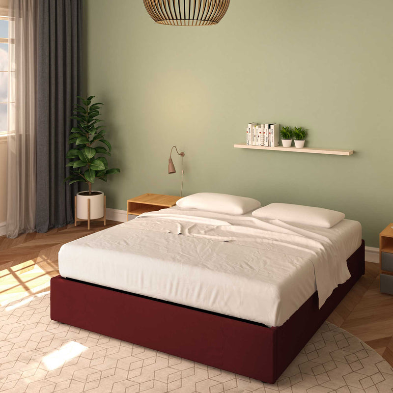 letto king size queen size in ecopelle bordo senza contenitore clara