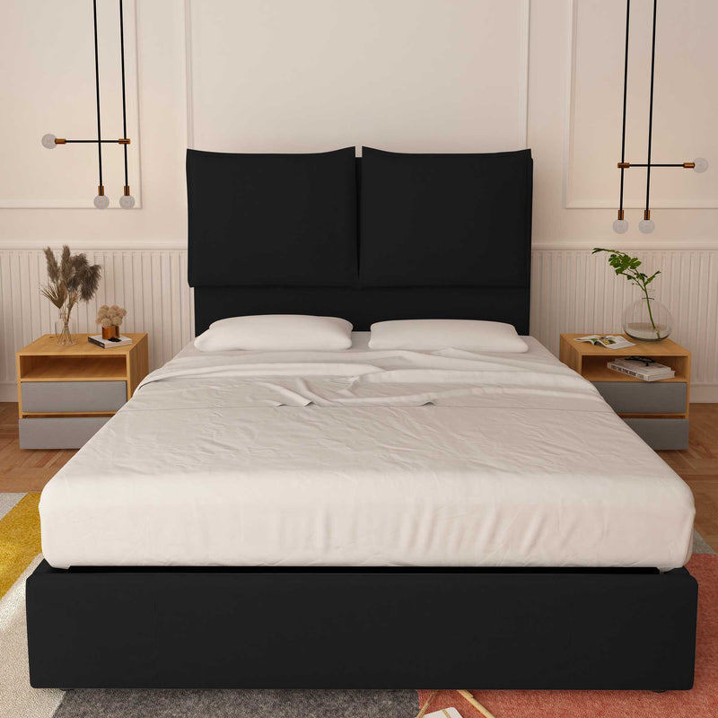 baldiflex letto king size queen size in ecopelle nero Diana XL