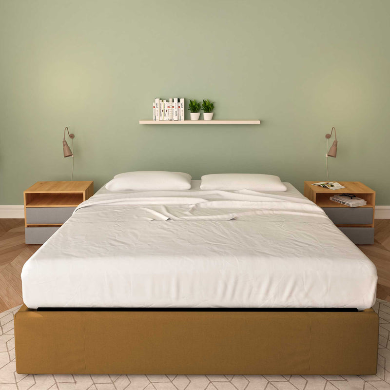 letto king size queen size in ecopelle nocciola senza contenitore clara