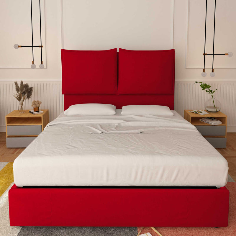 baldiflex letto king size queen size in ecopelle rosso Diana XL