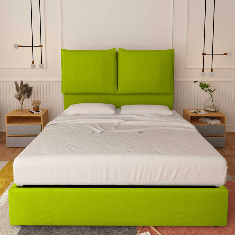 baldiflex letto king size queen size in ecopelle verde mela Diana XL