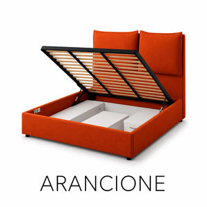 Double storage bed in Licia XL fabric