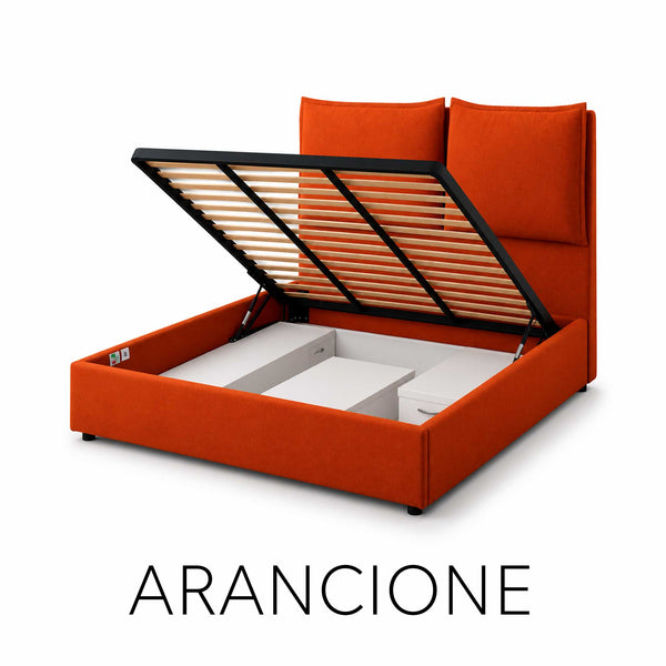 Double storage bed in Licia XL fabric