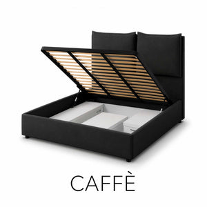 Double storage bed in Licia XL fabric