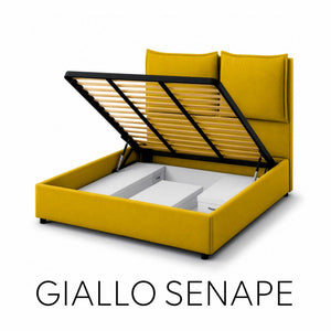 Double storage bed in Licia XL fabric