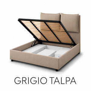 Double storage bed in Licia XL fabric