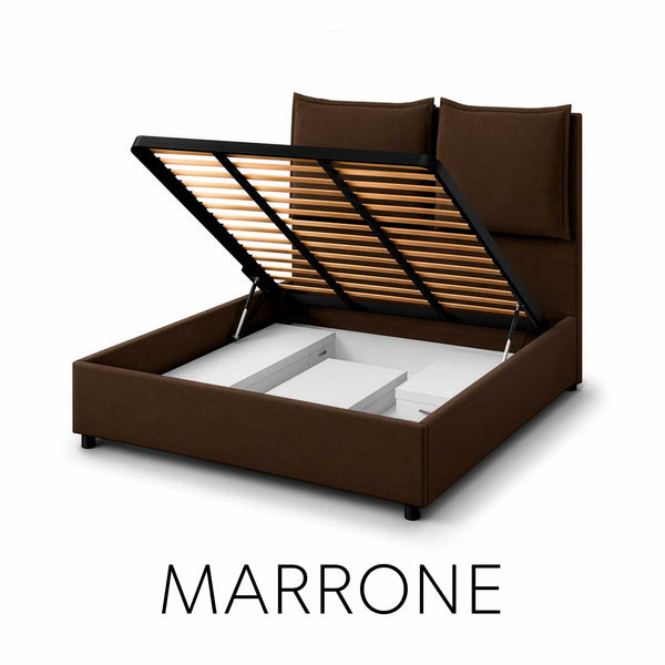 Double storage bed in Licia XL fabric