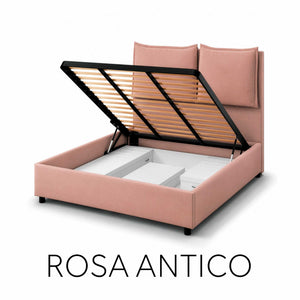 Double storage bed in Licia XL fabric
