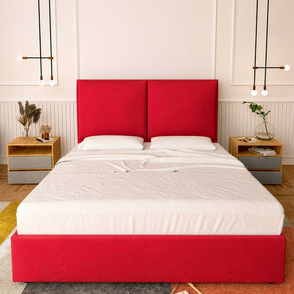 Queen size storage bed in Licia XL fabric