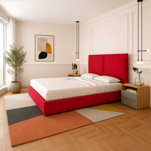 Queen size storage bed in Licia XL fabric