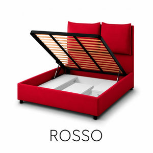 Double storage bed in Licia XL fabric