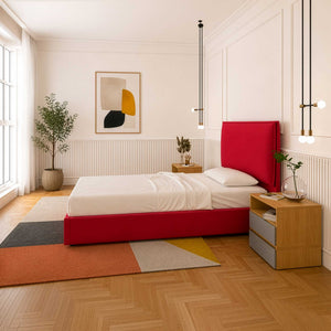 Letto contenitore singolo in tessuto Licia XL