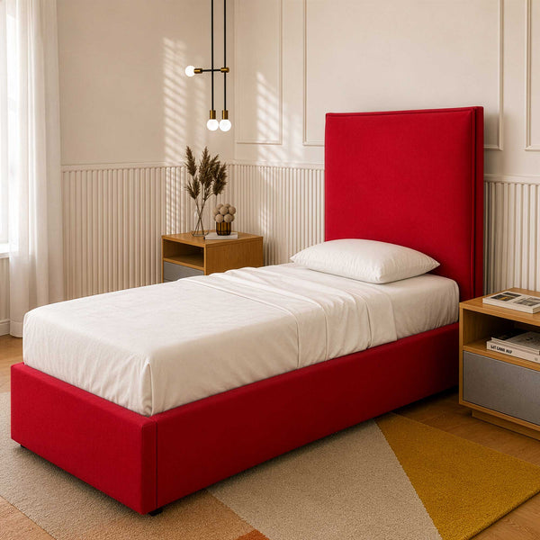 Letto contenitore singolo in tessuto Licia XL
