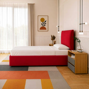 Letto contenitore una piazza e mezza in tessuto Licia XL