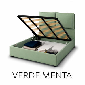 Double storage bed in Licia XL fabric
