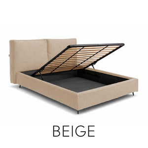 Letto contenitore in tessuto sfoderabile Malika