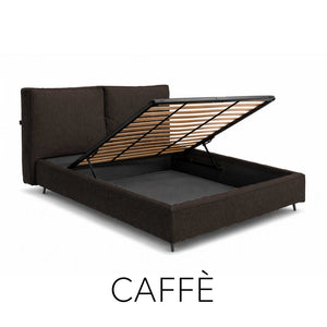 Letto contenitore in tessuto sfoderabile Malika