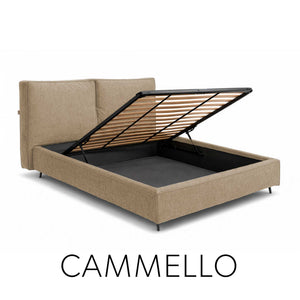 Letto contenitore in tessuto sfoderabile Malika