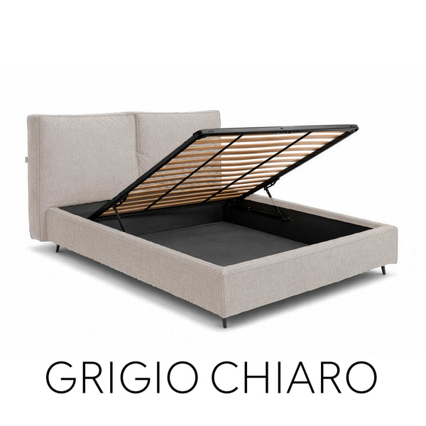 Letto contenitore in tessuto sfoderabile Malika