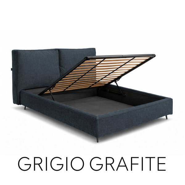 Letto contenitore in tessuto sfoderabile Malika