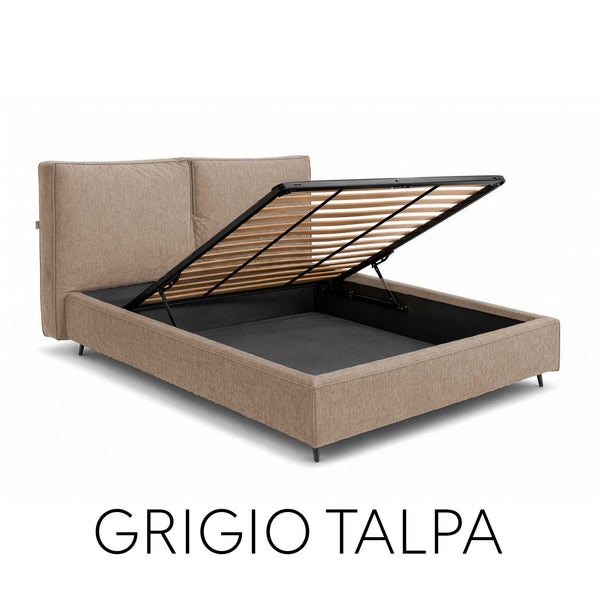 Letto contenitore in tessuto sfoderabile Malika