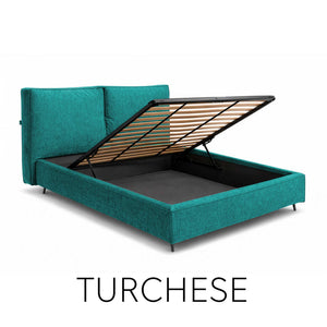 Letto contenitore in tessuto sfoderabile Malika