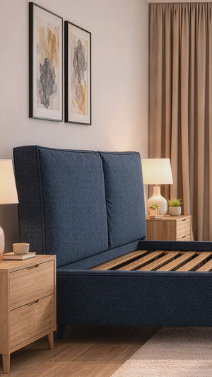 Letto contenitore in tessuto sfoderabile Malika