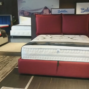 King size / queen size storage bed in Licia XL fabric