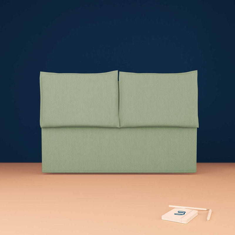 baldiflex testata letto matrimoniale tessuto verde menta Licia