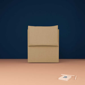 baldiflex testata letto singola tessuto cammello Licia