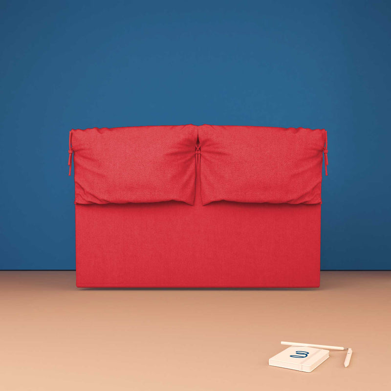 baldiflex testata letto metrimoniale tessuto rosso Licia Soft