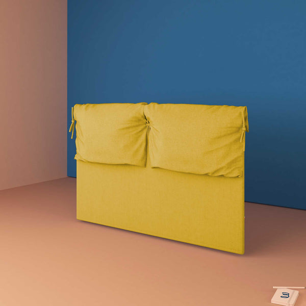 baldiflex testata letto king size tessuto giallo senape Licia Soft