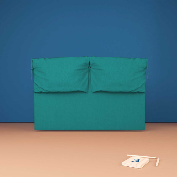 baldiflex testata letto matrimoniale tessuto turchese Licia Soft