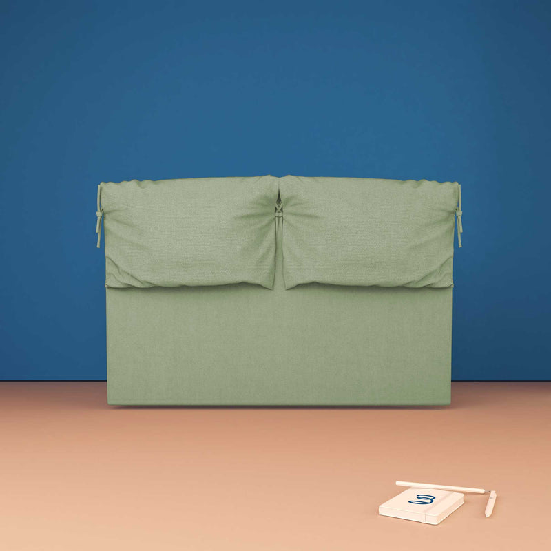 baldiflex testata letto matrimoniale tessuto verde menta Licia Soft