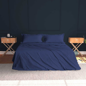 Baldiflex completo letto con lenzuola e federe blu