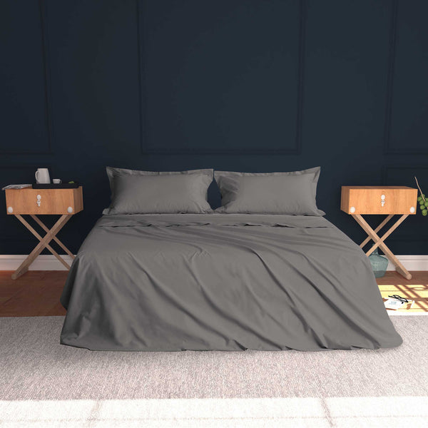 Baldiflex completo letto con lenzuola e federe grigio