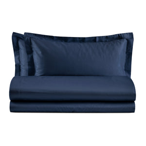 Baldiflex completo letto in raso con lenzuola e federe blu