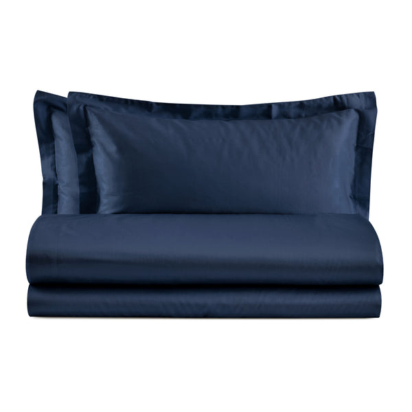 Baldiflex completo letto in raso con lenzuola e federe blu