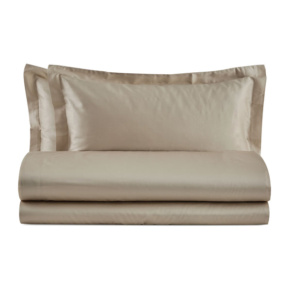 Baldiflex completo letto in raso con lenzuola e federe tortora